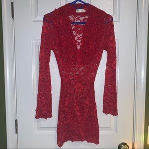 Xclusive Sheer Floral Lace Dress